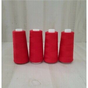 4 - SureLock Serger Thread - 3,000 yds per Cone - Scarlet Red Used please see